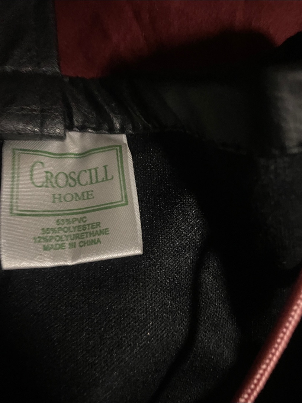Croscill Black Fabric Home Accent with Green Logo Tag